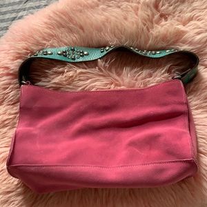 Two Bar West pink suede purse